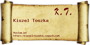 Kiszel Toszka névjegykártya